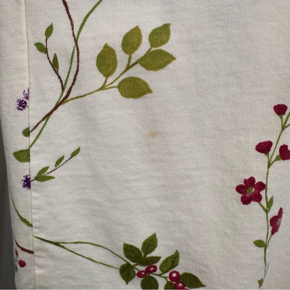 Vtg Crabtree & Evelyn Floral Cotton Robe L Long Wrap Cottagecore * New But READ - Picture 15 of 15